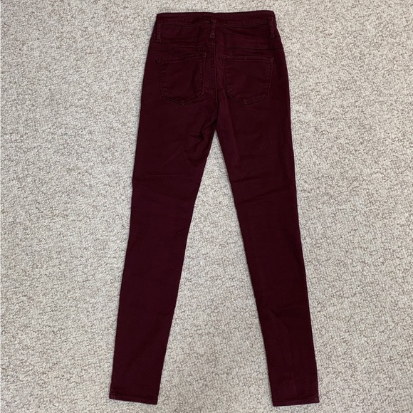 Burgundy Skinny Jeans Size 1 - Picture 3 of 10